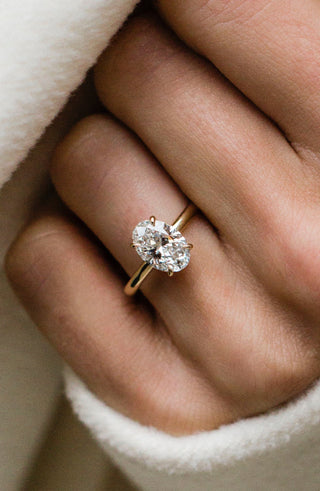 Round Swirl Semi Pave Engagement Ring – 1 CT Moissanite Diamond
