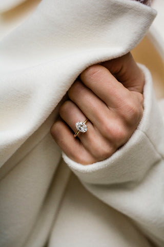 Round Swirl Semi Pave Engagement Ring – 1 CT Moissanite Diamond