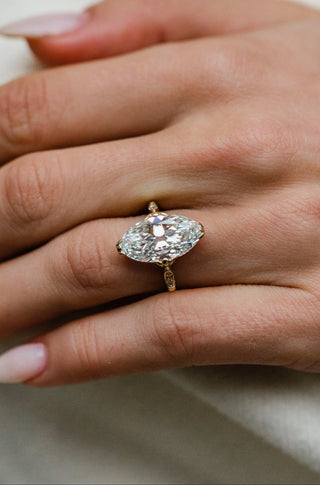 Round Swirl Semi Pave Engagement Ring – 1 CT Moissanite Diamond