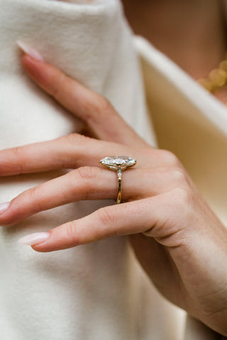 Round Swirl Semi Pave Engagement Ring – 1 CT Moissanite Diamond