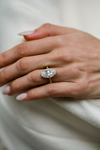 Round Swirl Semi Pave Engagement Ring – 1 CT Moissanite Diamond