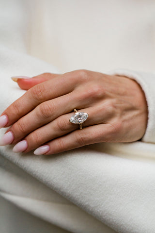 Round Swirl Semi Pave Engagement Ring – 1 CT Moissanite Diamond