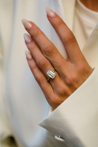 Round Swirl Semi Pave Engagement Ring – 1 CT Moissanite Diamond