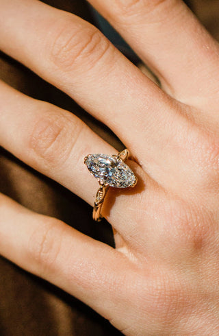 Round Swirl Semi Pave Engagement Ring – 1 CT Moissanite Diamond