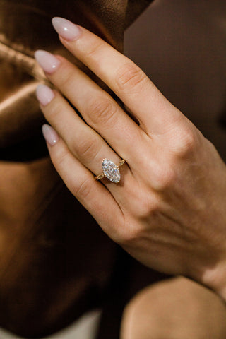 Round Swirl Semi Pave Engagement Ring – 1 CT Moissanite Diamond