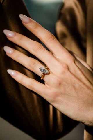 Round Swirl Semi Pave Engagement Ring – 1 CT Moissanite Diamond