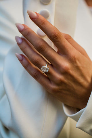 Round Swirl Semi Pave Engagement Ring – 1 CT Moissanite Diamond