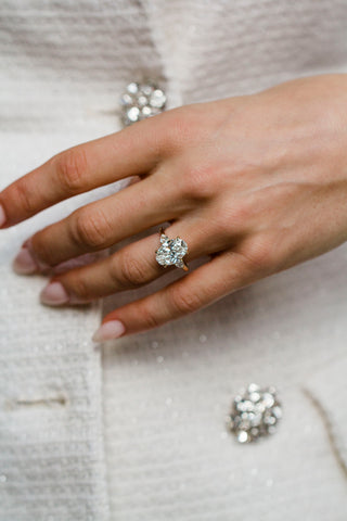 Round Swirl Semi Pave Engagement Ring – 1 CT Moissanite Diamond