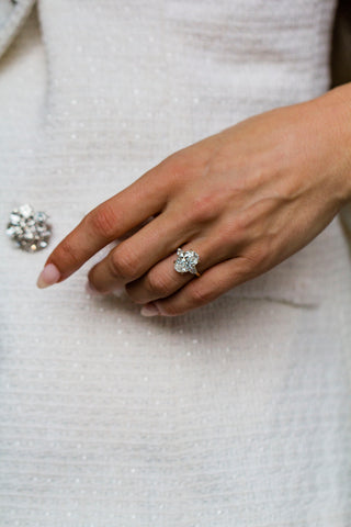 Round Swirl Semi Pave Engagement Ring – 1 CT Moissanite Diamond