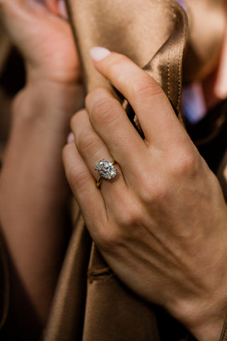 Round Swirl Semi Pave Engagement Ring – 1 CT Moissanite Diamond