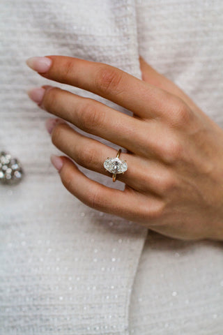 Round Swirl Semi Pave Engagement Ring – 1 CT Moissanite Diamond