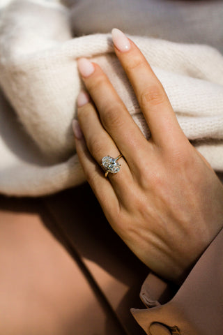 Round Swirl Semi Pave Engagement Ring – 1 CT Moissanite Diamond