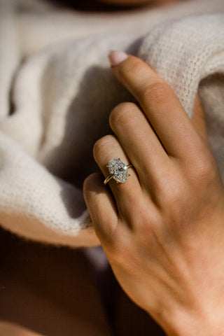 Round Swirl Semi Pave Engagement Ring – 1 CT Moissanite Diamond