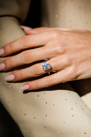 Round Swirl Semi Pave Engagement Ring – 1 CT Moissanite Diamond