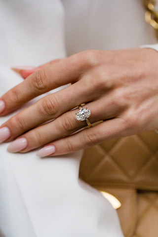 Round Swirl Semi Pave Engagement Ring – 1 CT Moissanite Diamond