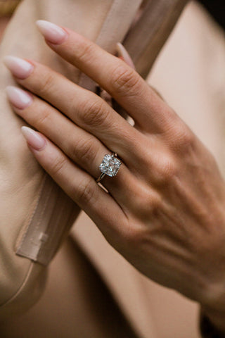 Round Swirl Semi Pave Engagement Ring – 1 CT Moissanite Diamond