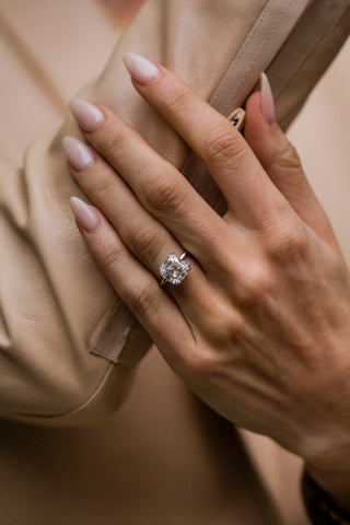 Round Swirl Semi Pave Engagement Ring – 1 CT Moissanite Diamond