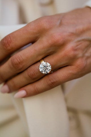 Round Swirl Semi Pave Engagement Ring – 1 CT Moissanite Diamond