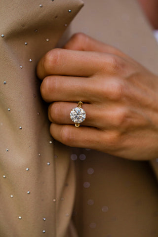 Round Swirl Semi Pave Engagement Ring – 1 CT Moissanite Diamond