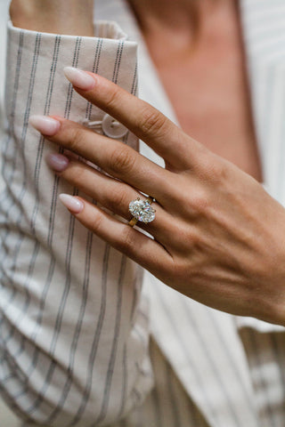 Round Swirl Semi Pave Engagement Ring – 1 CT Moissanite Diamond