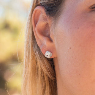 1.0 TCW Round Cut Stud Moissanite Earrings 3