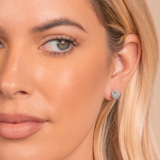 1.0 TCW Round Cut Stud Moissanite Earrings 1