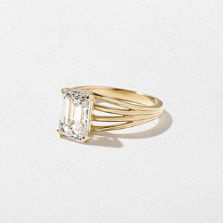 Emerald Pave Engagement Ring – 1 CT Lab Grown Diamond