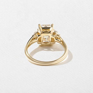 Emerald Pave Engagement Ring – 1 CT Lab Grown Diamond