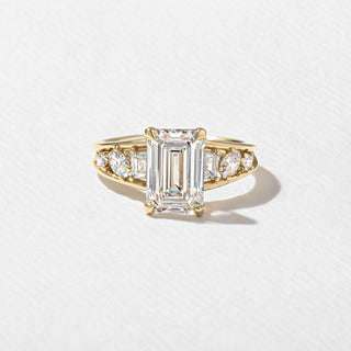Emerald Pave Engagement Ring – 1 CT Lab Grown Diamond