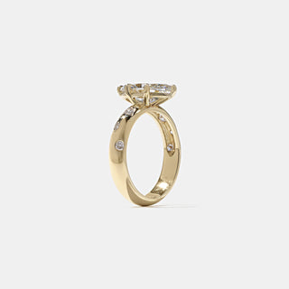 Emerald Pave Engagement Ring – 1 CT Lab Grown Diamond