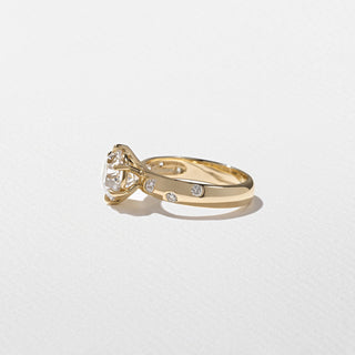 Emerald Pave Engagement Ring – 1 CT Lab Grown Diamond