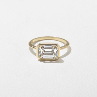 Emerald Pave Engagement Ring – 1 CT Lab Grown Diamond