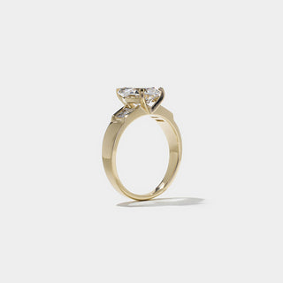 Emerald Pave Engagement Ring – 1 CT Lab Grown Diamond