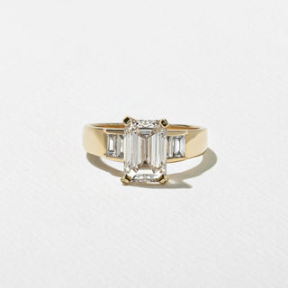 Emerald Pave Engagement Ring – 1 CT Lab Grown Diamond