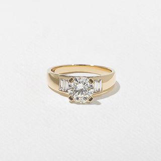 Emerald Pave Engagement Ring – 1 CT Lab Grown Diamond