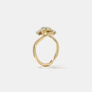 Emerald Pave Engagement Ring – 1 CT Lab Grown Diamond