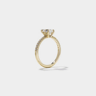 Emerald Pave Engagement Ring – 1 CT Lab Grown Diamond