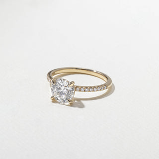 Emerald Pave Engagement Ring – 1 CT Lab Grown Diamond