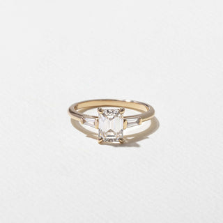 Emerald Pave Engagement Ring – 1 CT Lab Grown Diamond