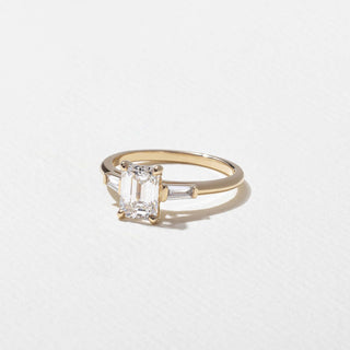 Emerald Pave Engagement Ring – 1 CT Lab Grown Diamond