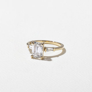 Emerald Pave Engagement Ring – 1 CT Lab Grown Diamond
