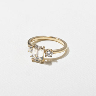 Emerald Pave Engagement Ring – 1 CT Lab Grown Diamond