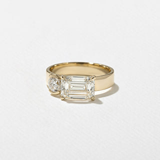 Emerald Pave Engagement Ring – 1 CT Lab Grown Diamond