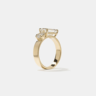 Emerald Pave Engagement Ring – 1 CT Lab Grown Diamond
