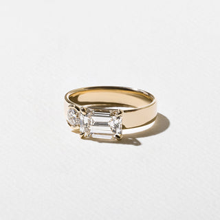 Emerald Pave Engagement Ring – 1 CT Lab Grown Diamond