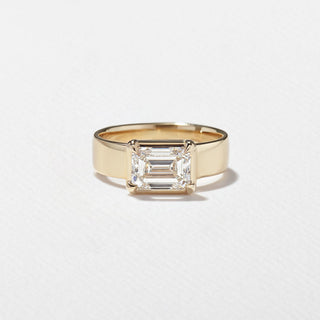 Emerald Pave Engagement Ring – 1 CT Lab Grown Diamond
