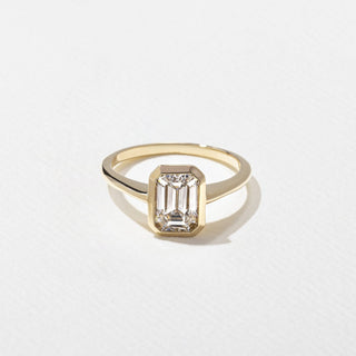Emerald Pave Engagement Ring – 1 CT Lab Grown Diamond