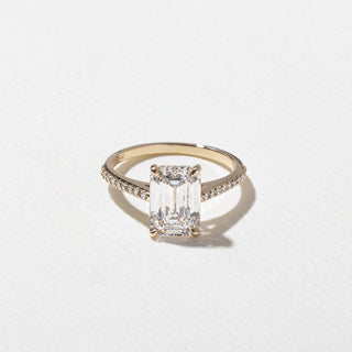 Emerald Pave Engagement Ring – 1 CT Lab Grown Diamond