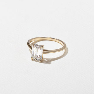 Emerald Pave Engagement Ring – 1 CT Lab Grown Diamond