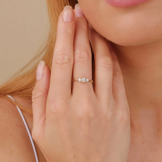 2 CT Round Three Stones Lab Grown Diamond Engagement Ring